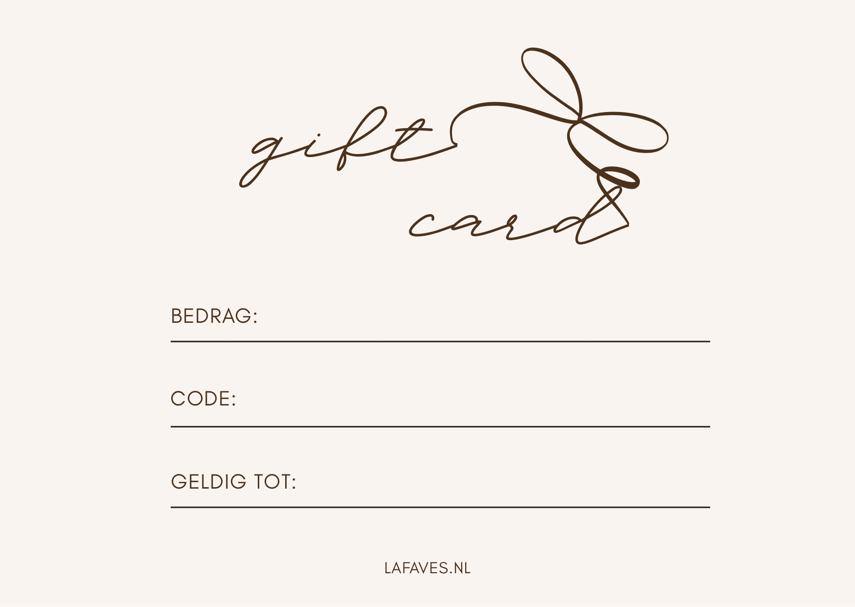 Cadeaubon | Pre order 11-12