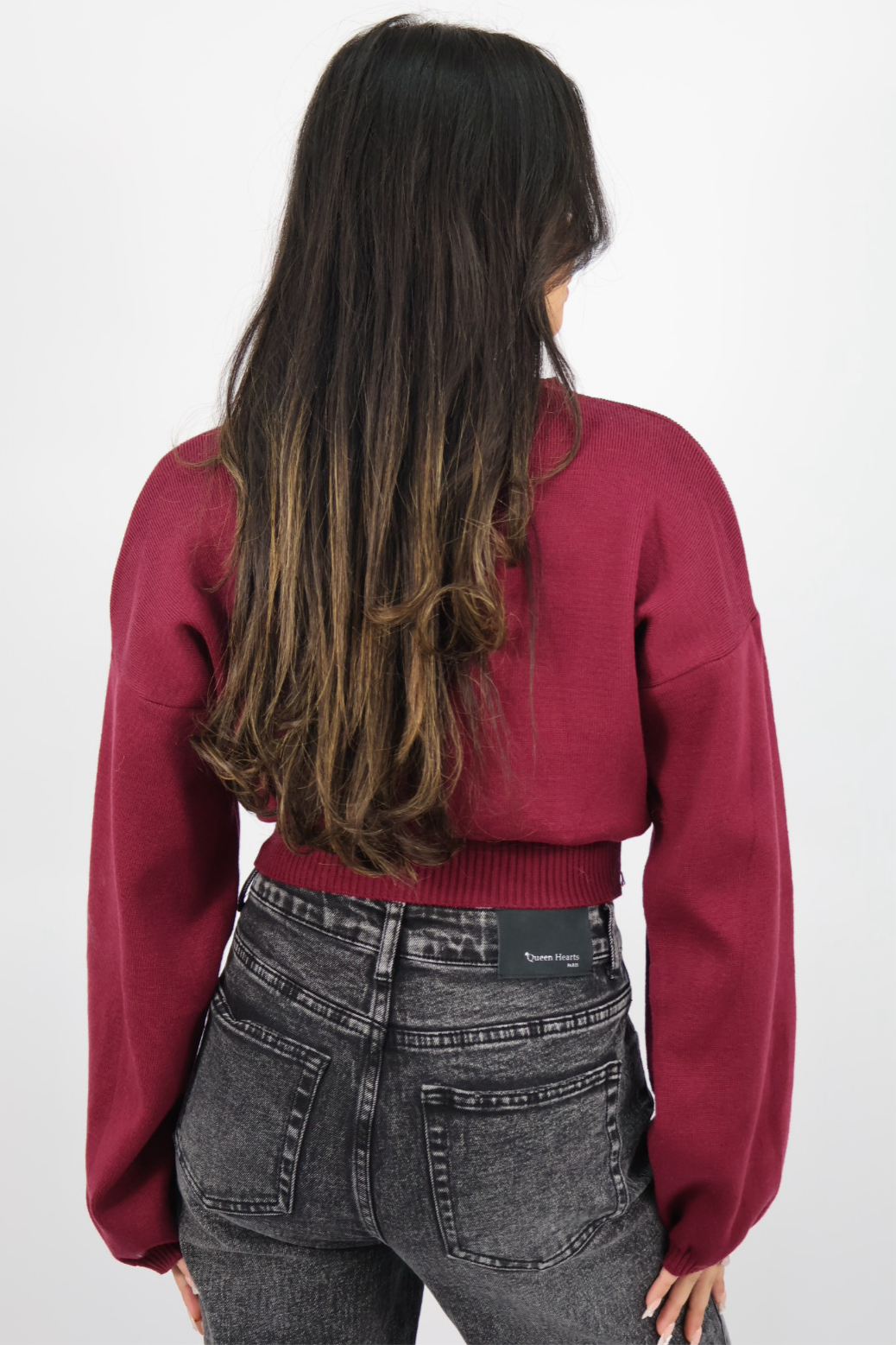 Nara Cropped Sweater - Bordeaux