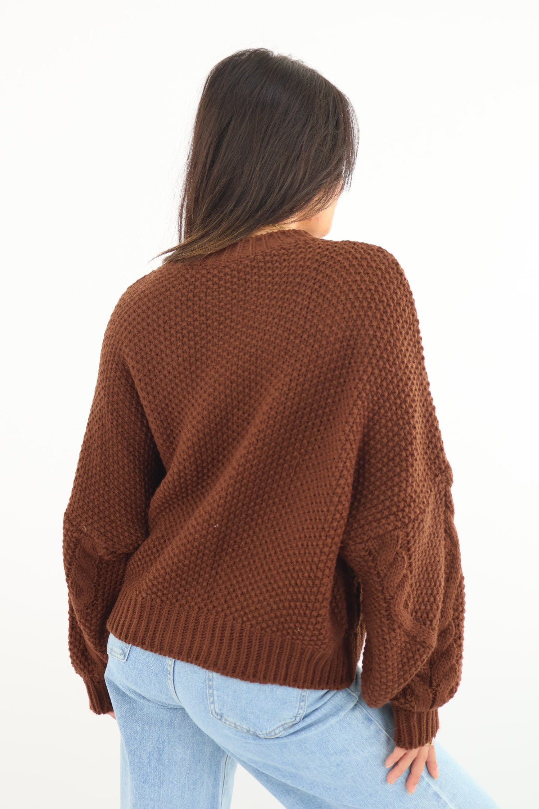 Britt Knit Sweater - Chocolate Brown