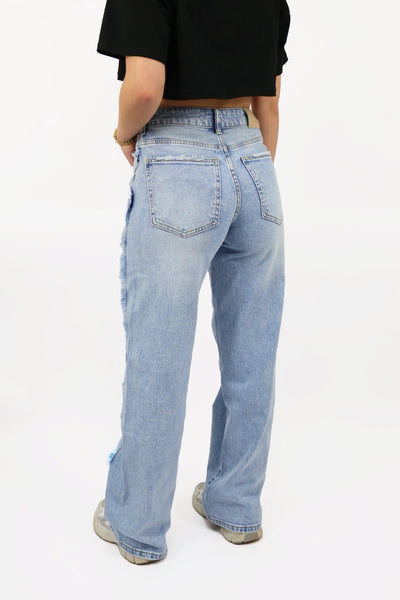 Jordan Wide Leg Jeans - Blue | W3766