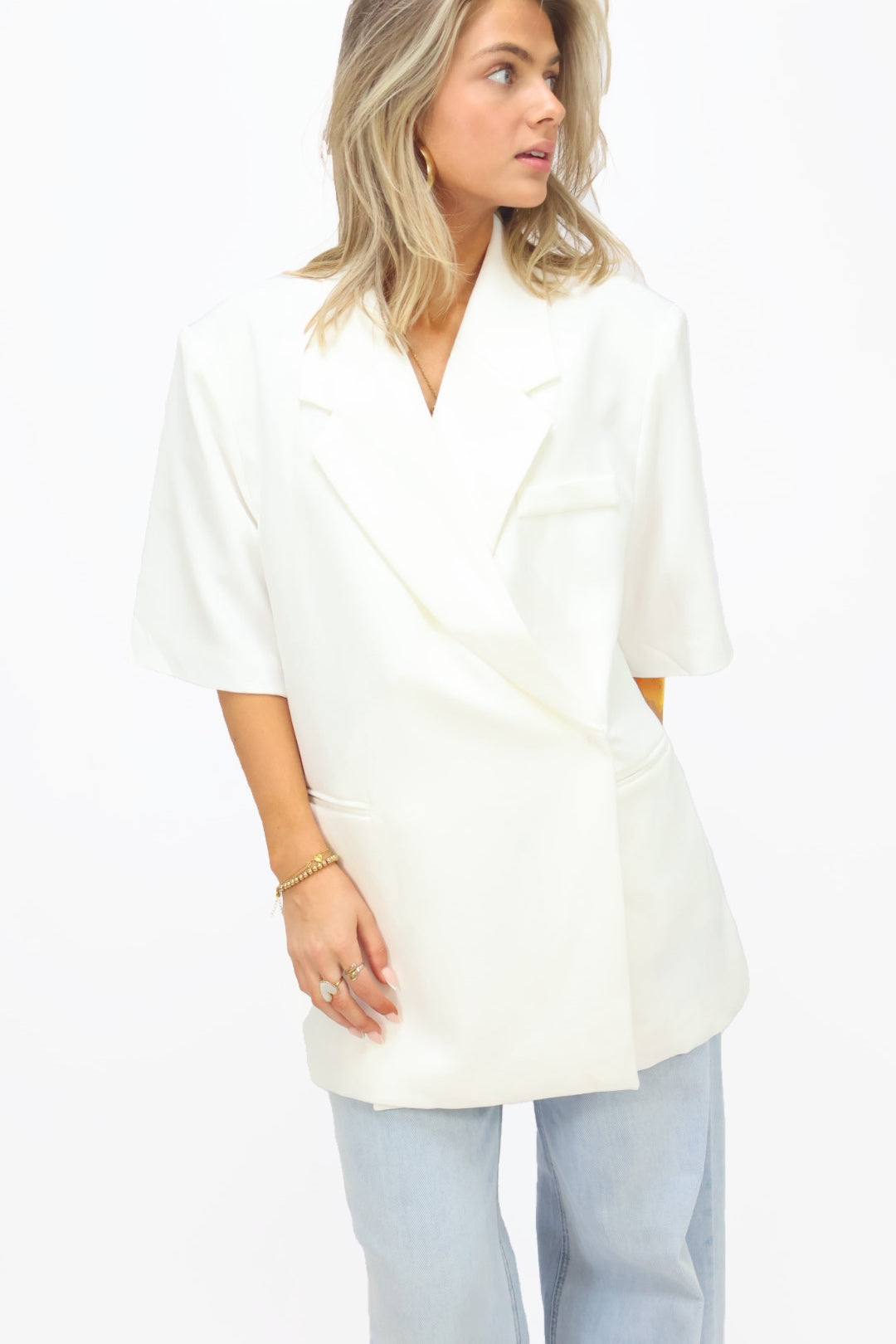 Olivia Blazer | Korte Mouw - White