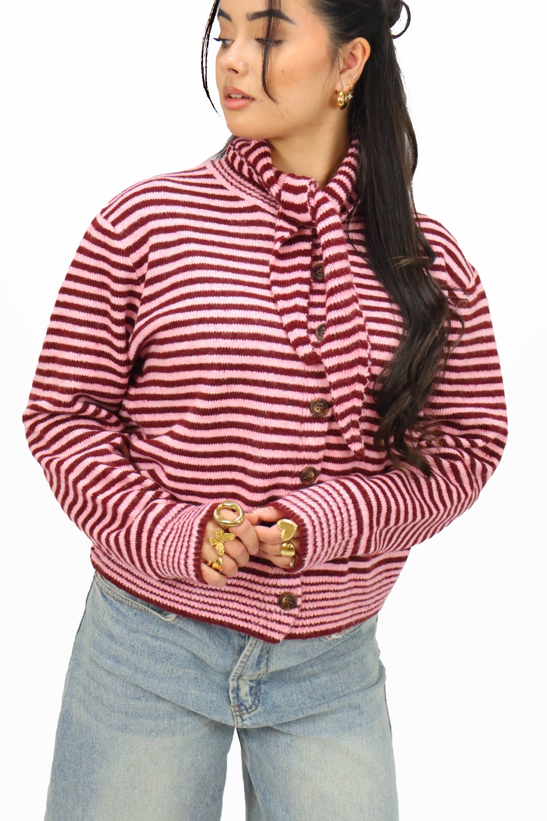 Yara cardigan - Pink/Bordeaux