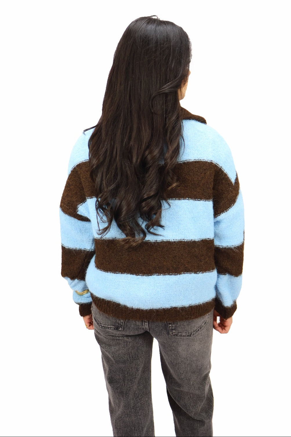 Semmy zip vest - Brown/Blue