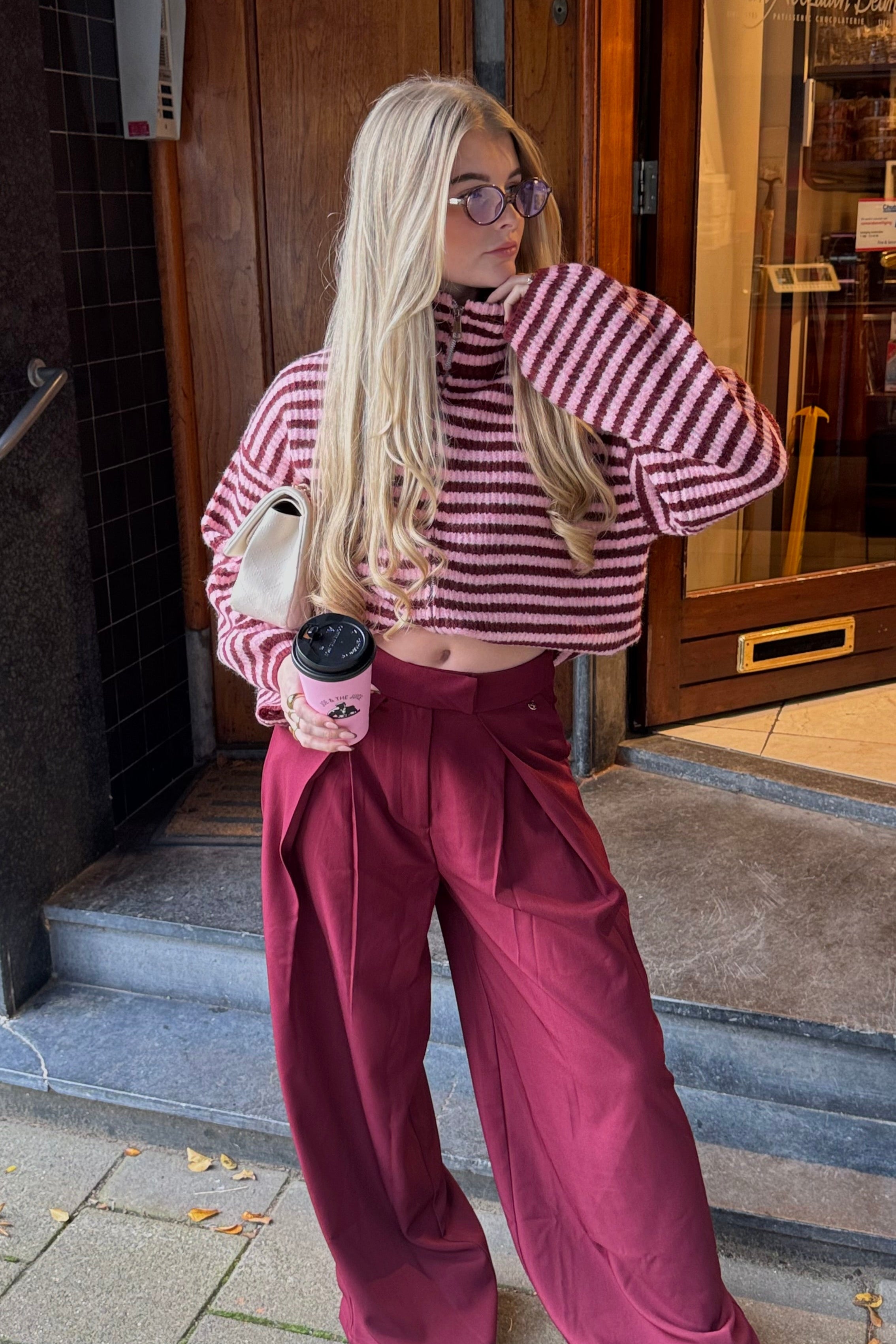 Noé zip vest - Pink/bordeaux