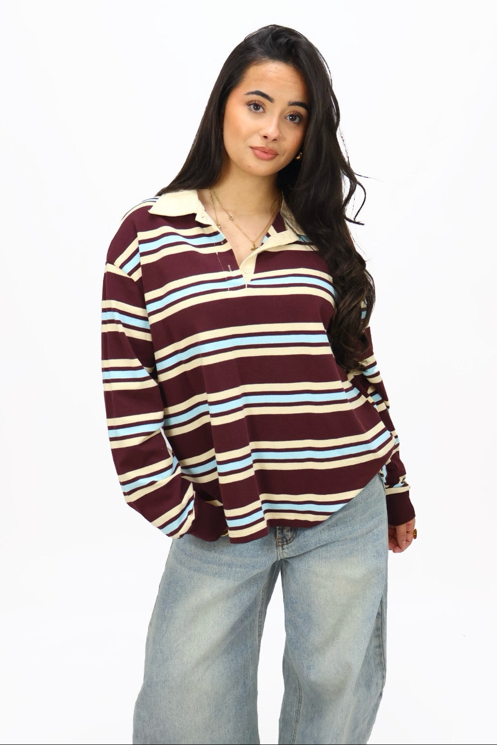 Danique polo longsleeve - Bordeaux