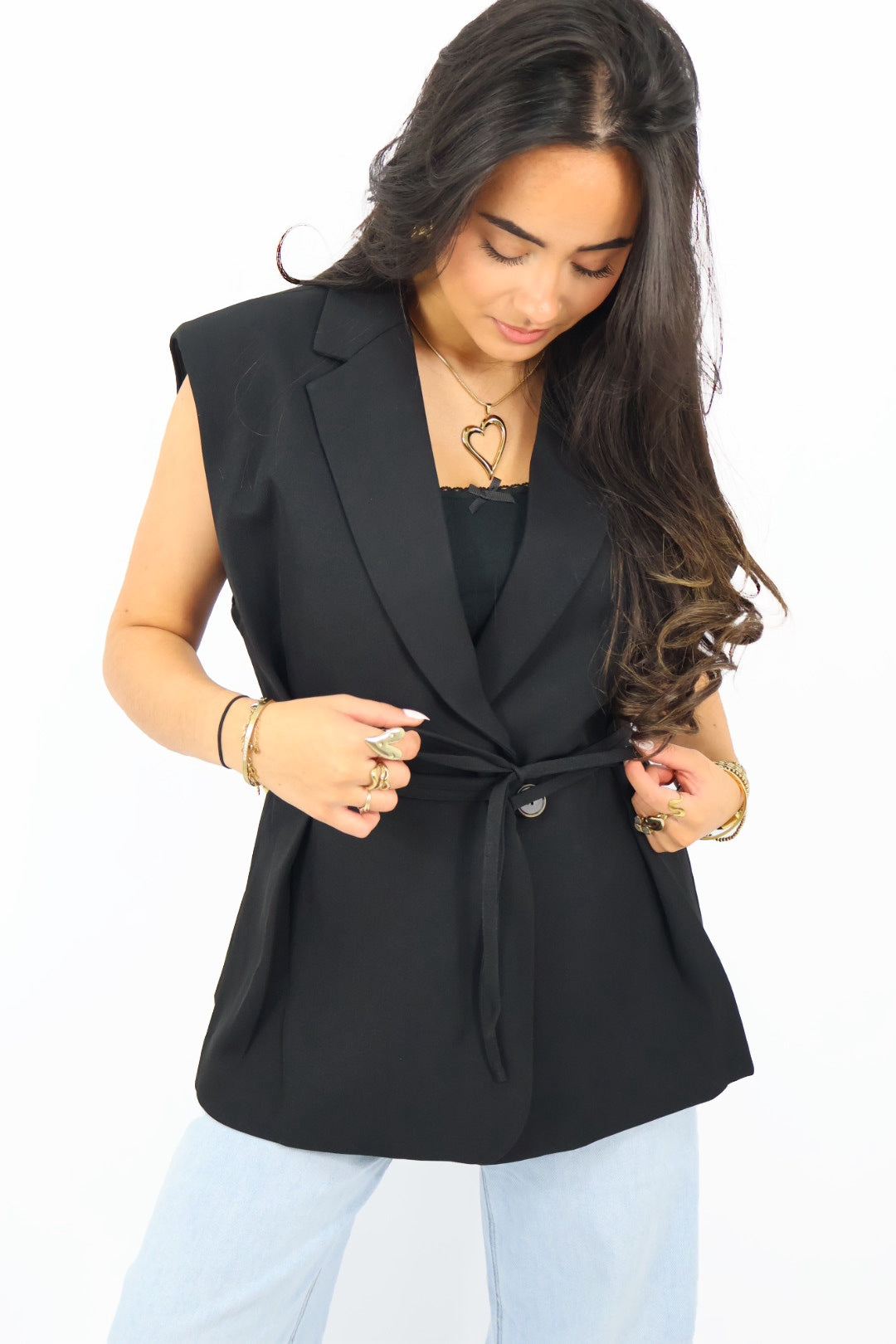 Polly blazer mouwloos - Black