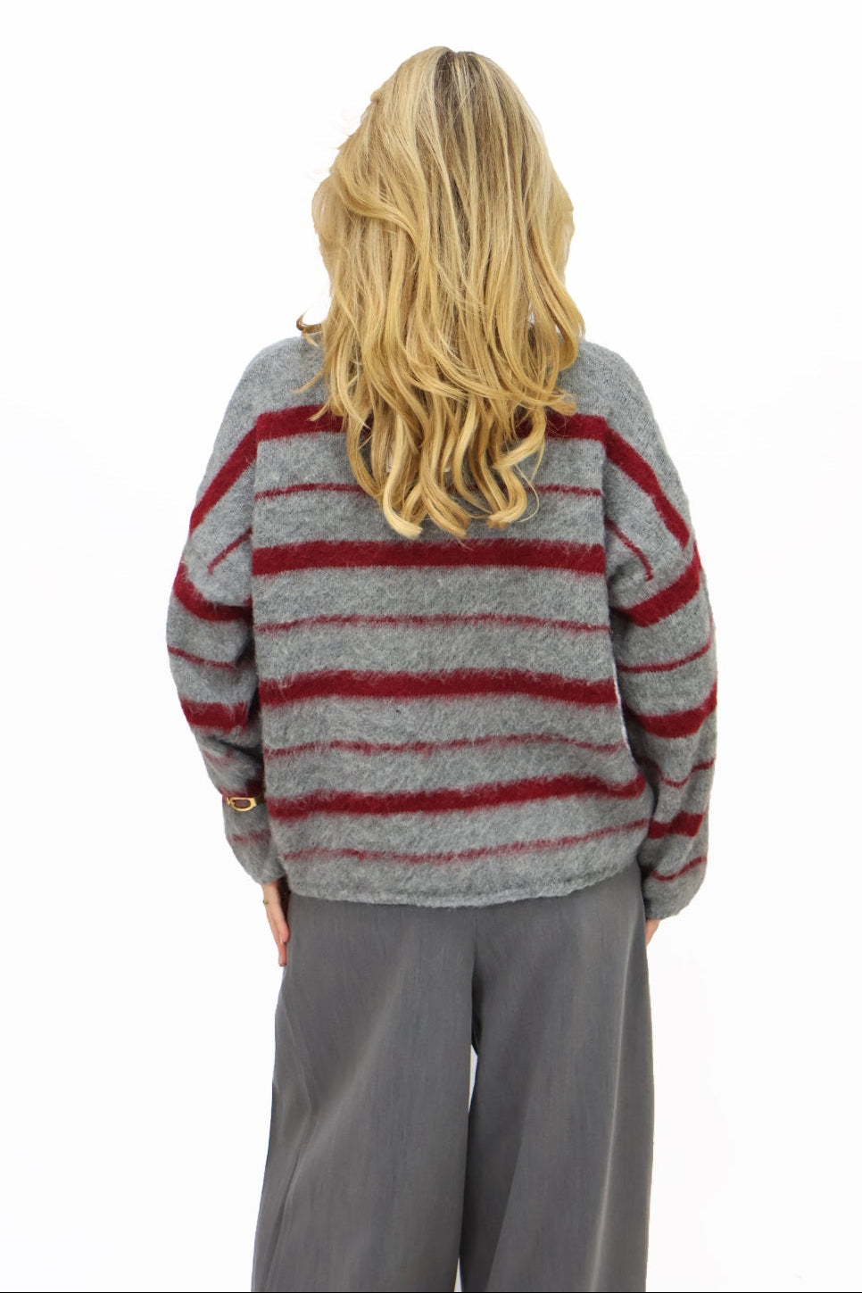 Lune sweater - Grey/Bordeaux
