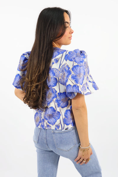 Luca Top print - Blue