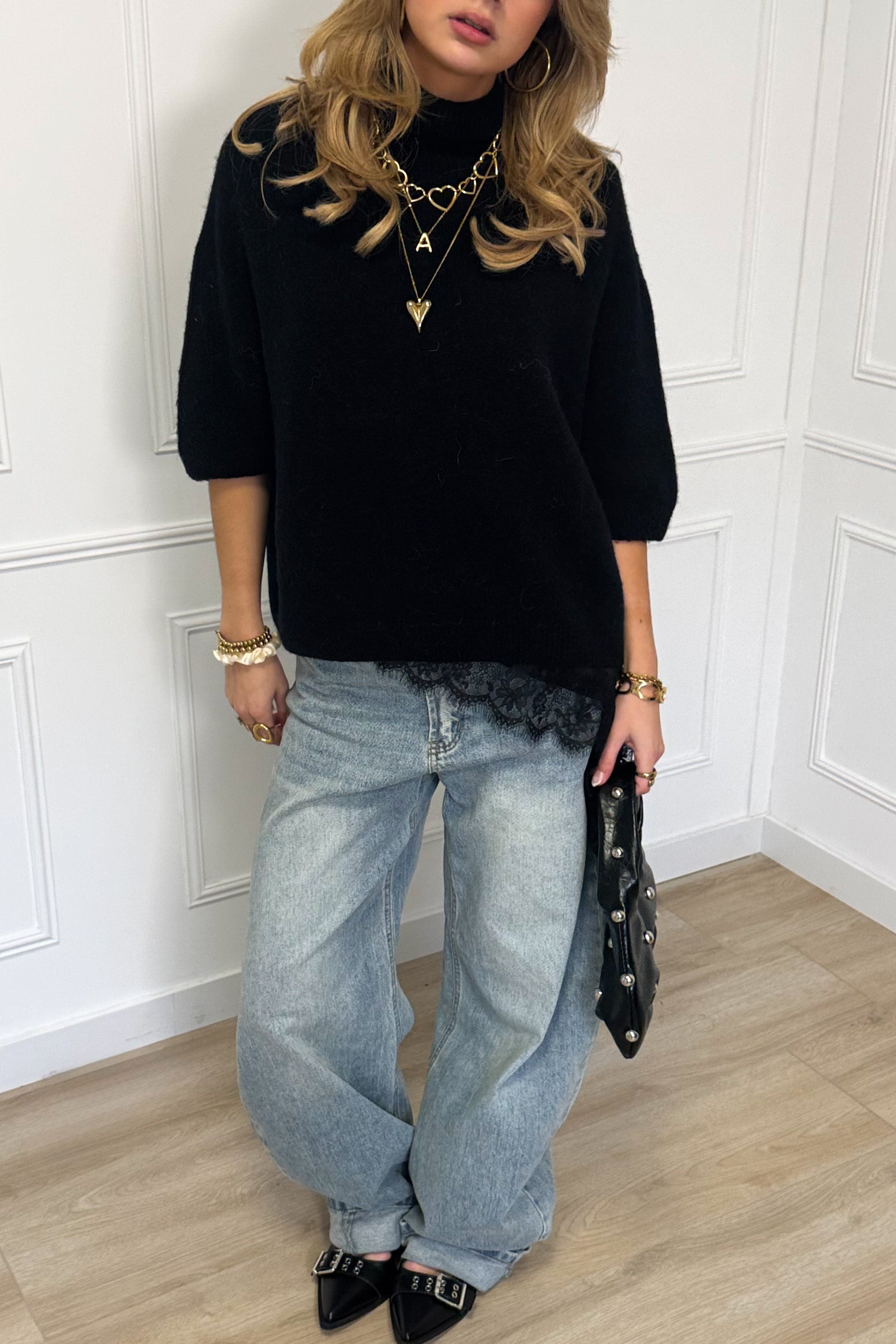 Satin T-Shirt - Black