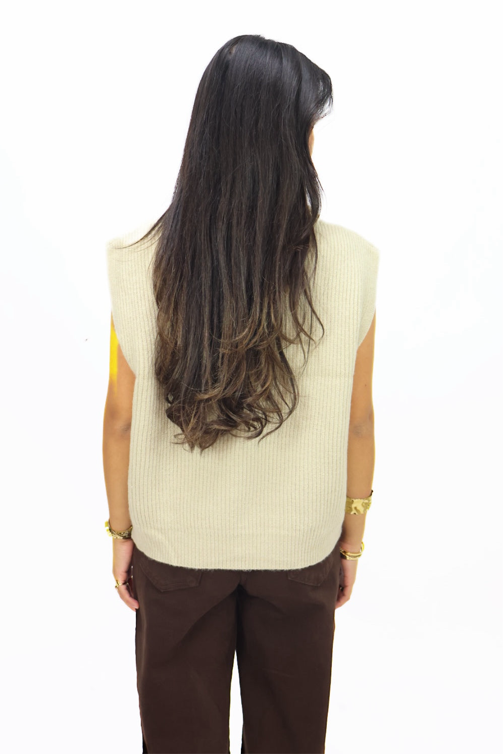 Iris zip vest - Beige