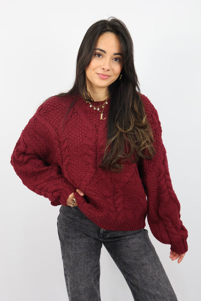 Maeve Knit Sweater - Bordeaux