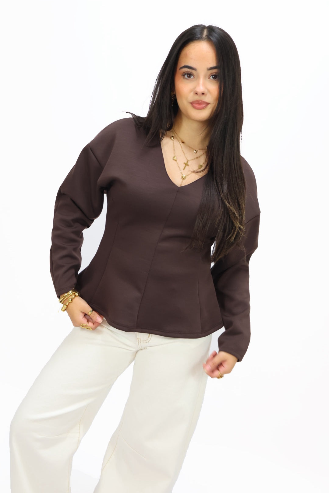 Noortje top - Chocolate brown