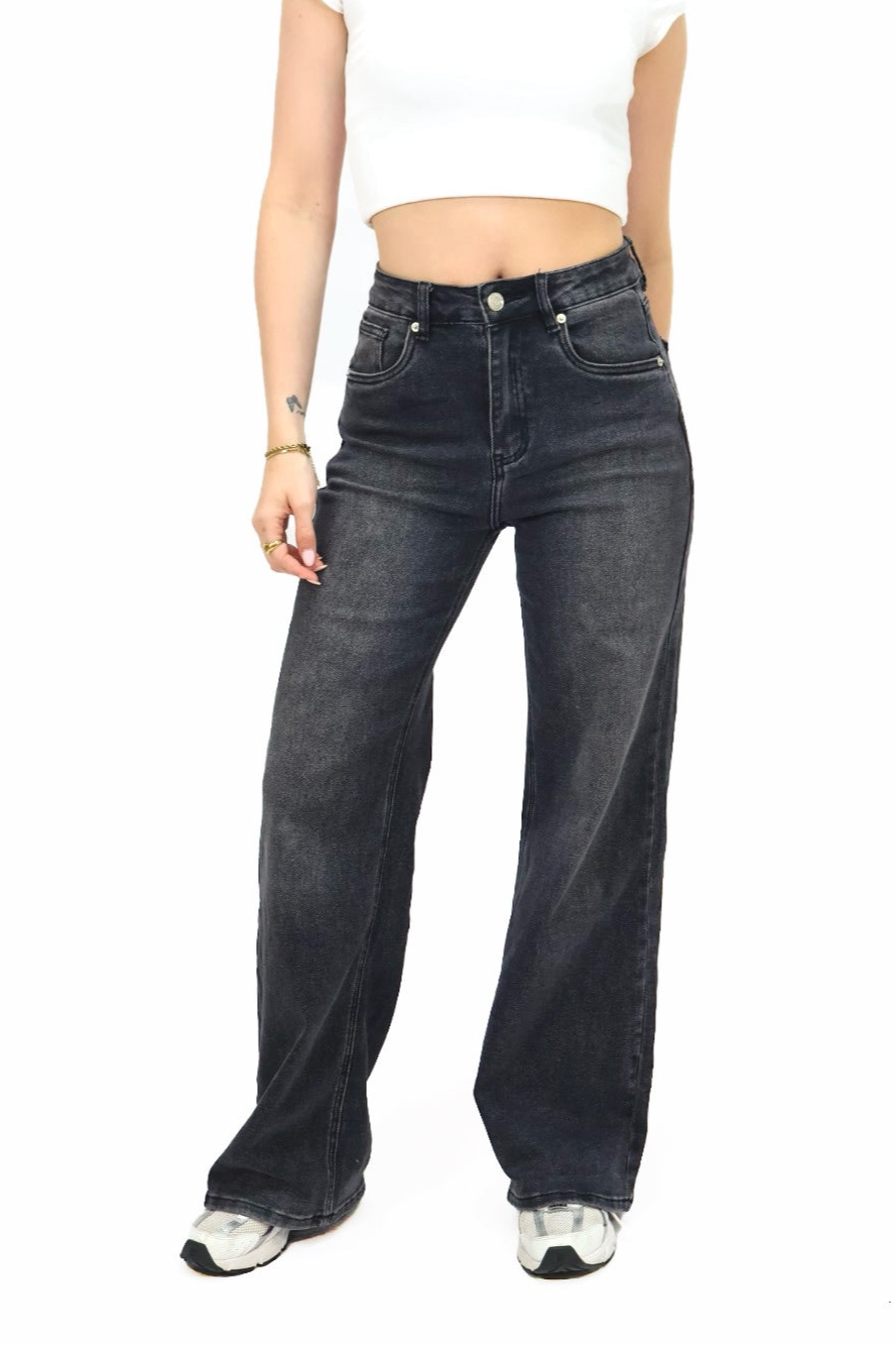 Kate Wide Leg Jeans - Dark Grey | KT741-12