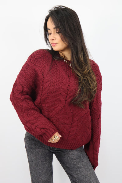 Maeve Knit Sweater - Bordeaux