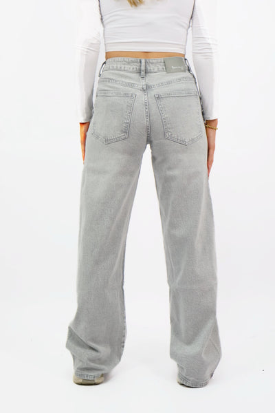 Jordan Wide Leg Jeans - Grey W3766-1