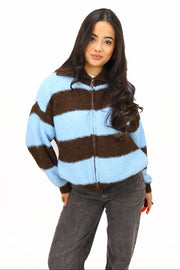 Semmy zip vest - Brown/Blue