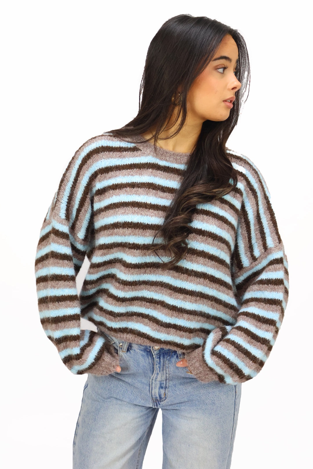 Britt sweater - Brown/Blue