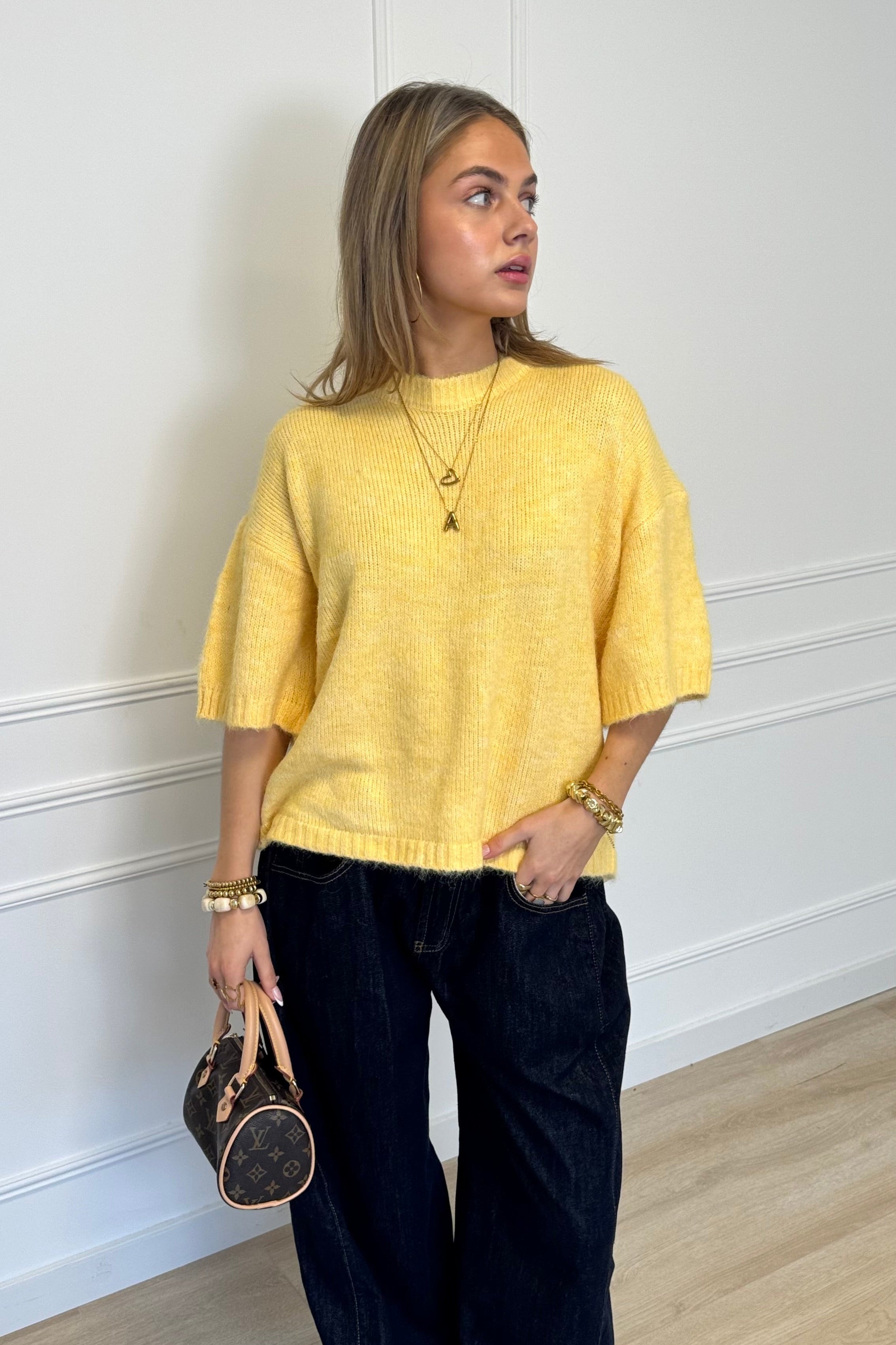 Moos shortsleeve sweater - Yellow