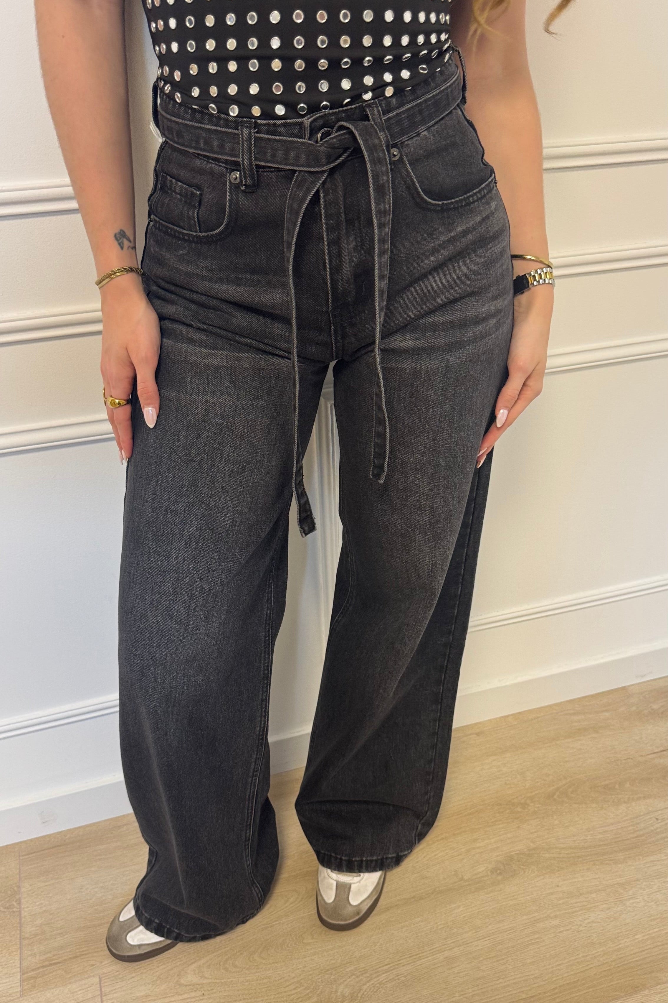 Stella wide leg jeans  - Dark Grey