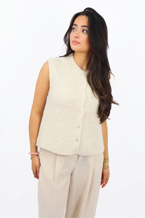 Lieve Knit gilet - Creme