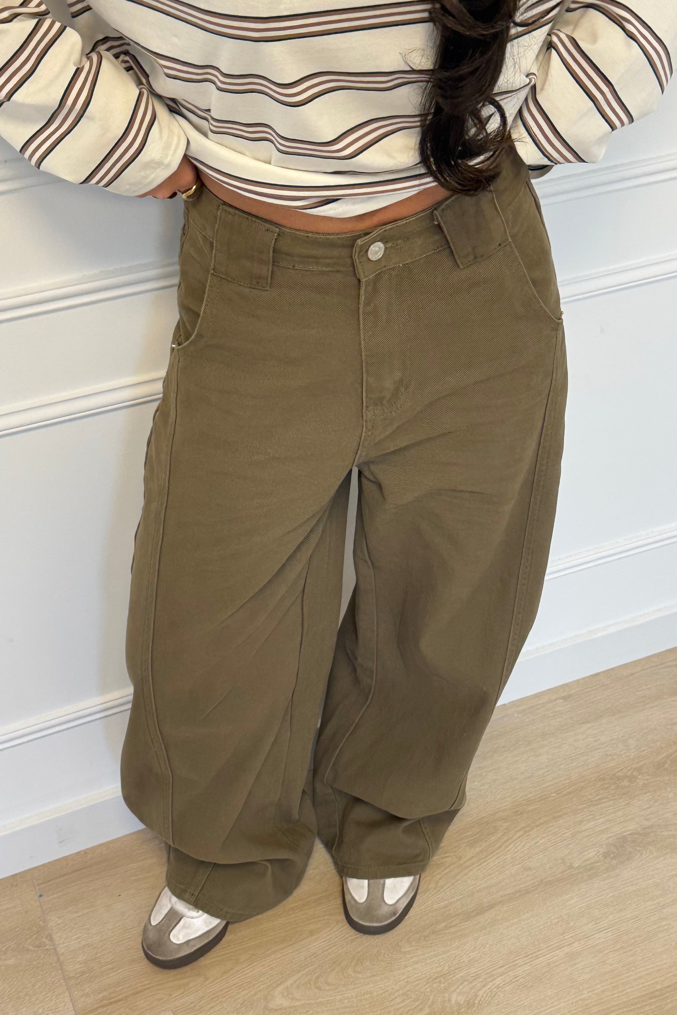 Karlijn wide leg jeans - Green