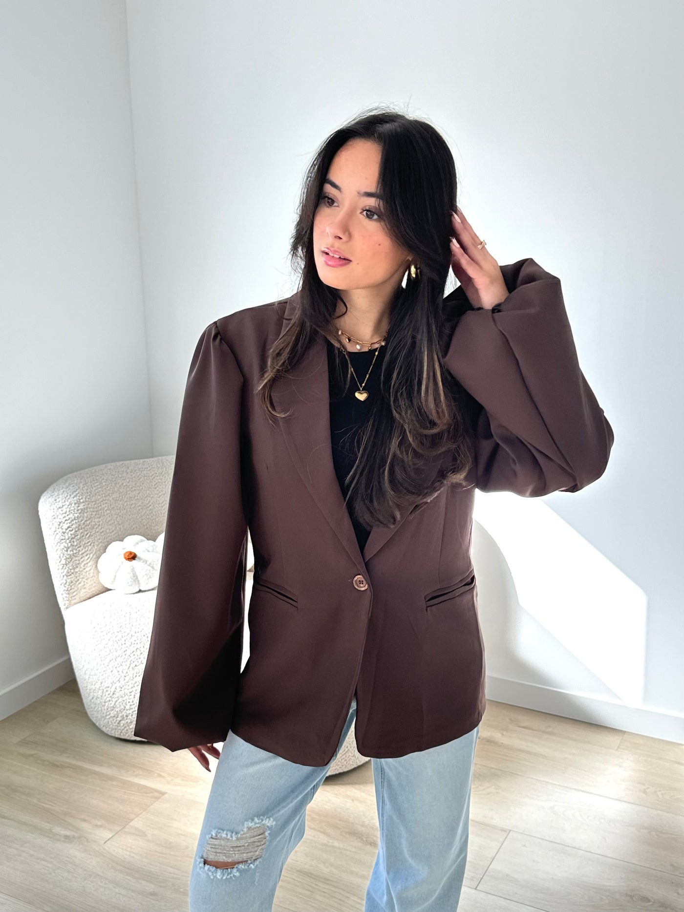 Puff Blazer Dani - Chocolate Brown