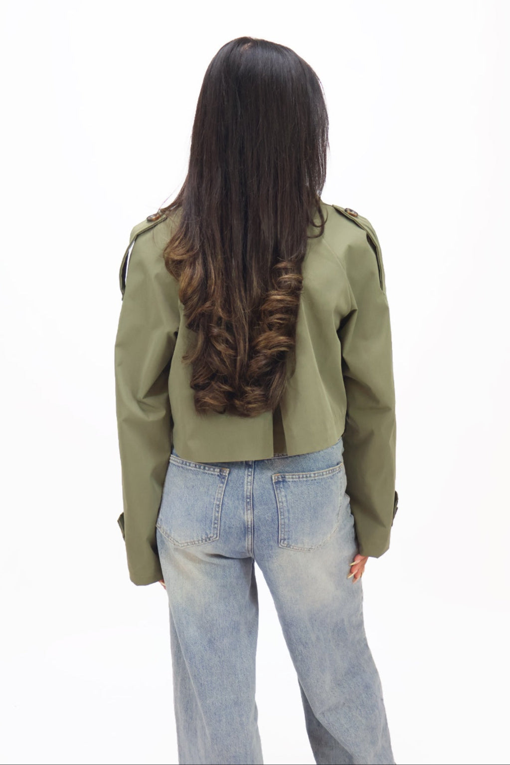 Emily cropped Trenchcoat - Army Green