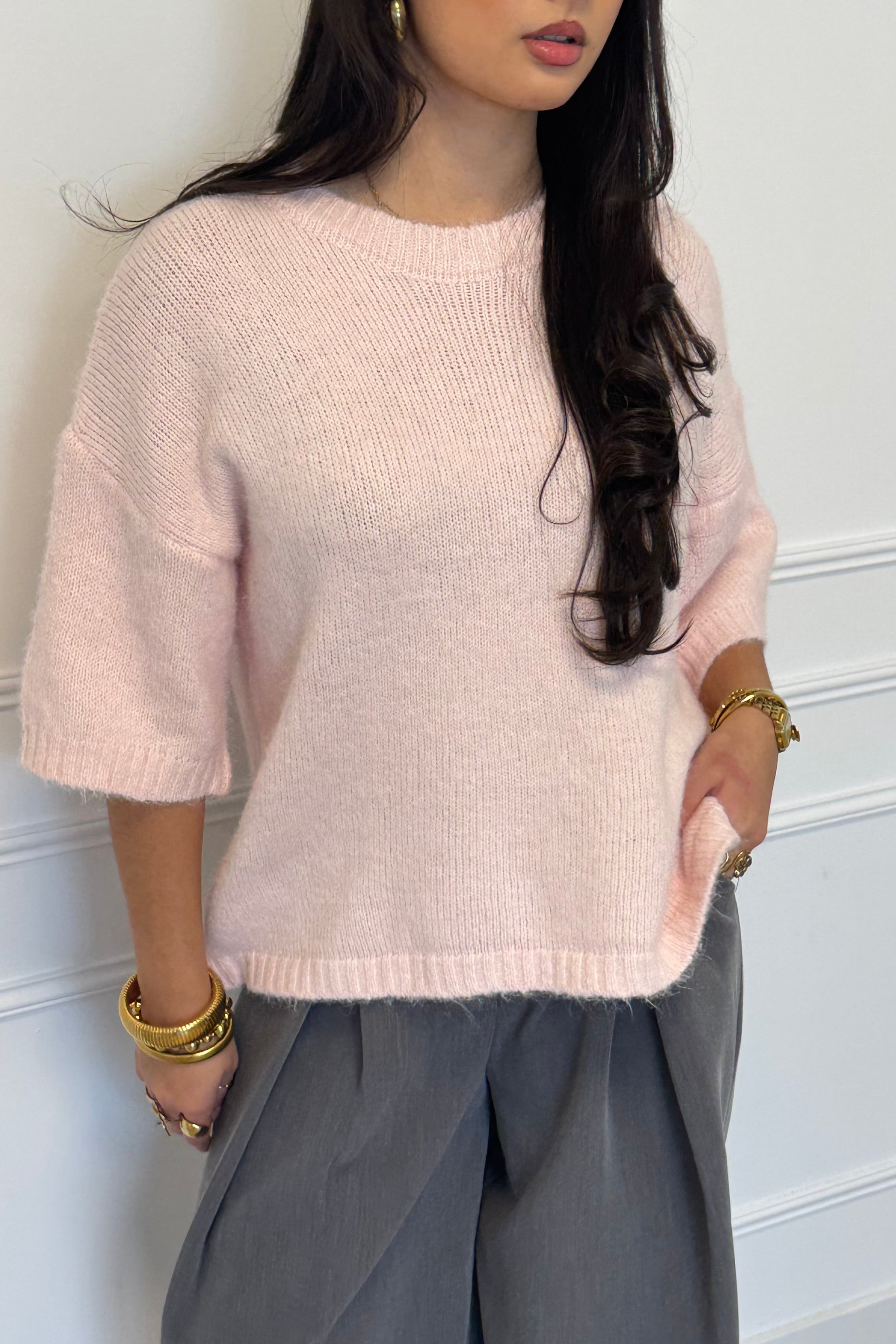 Moos shortsleeve sweater - Pink