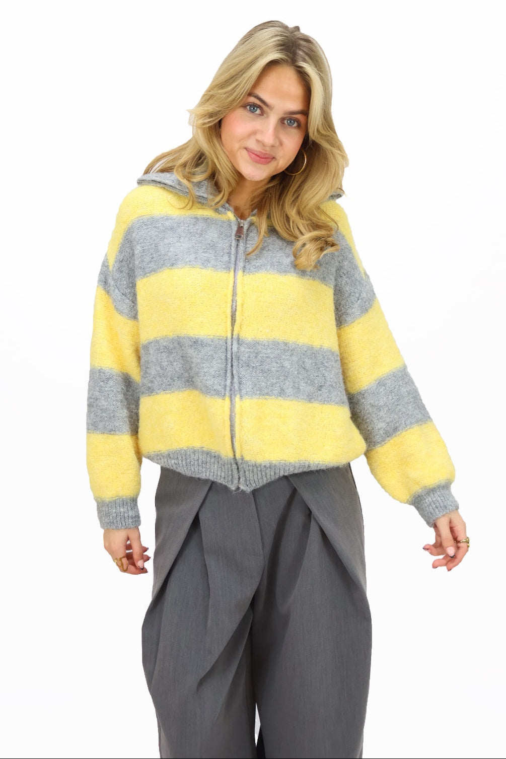 Semmy zip vest - Grey/Yellow