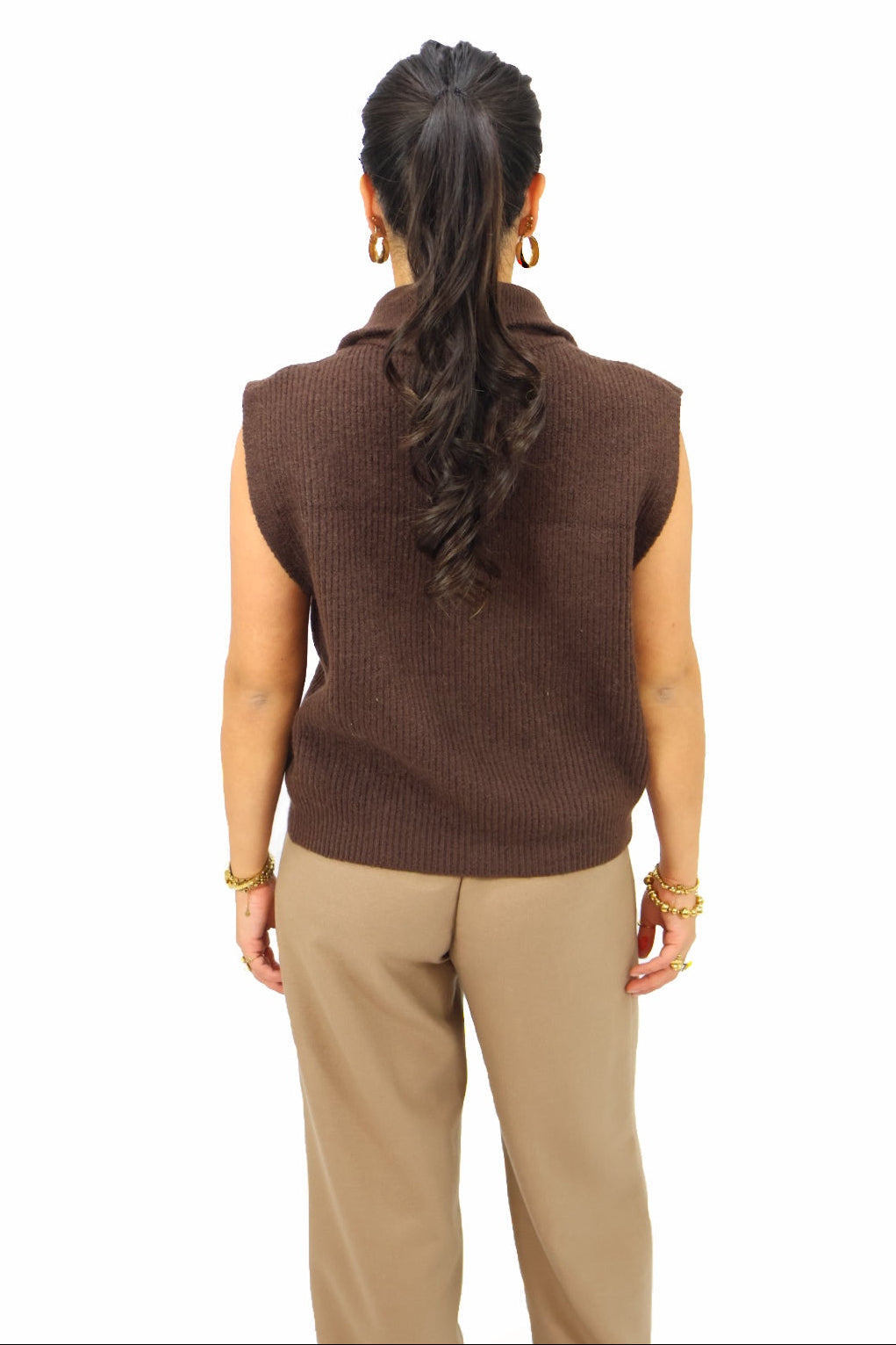 Amber knit gilet - Brown