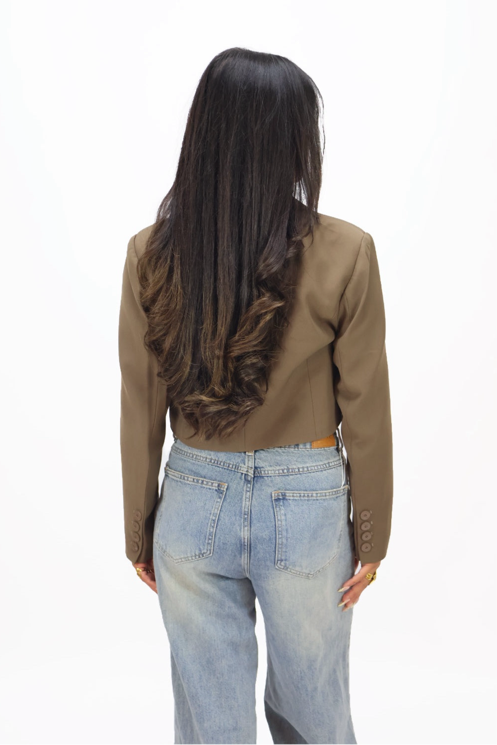 Milly Cropped Blazer  - Taupe