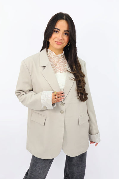 Kanten blazer  - Beige