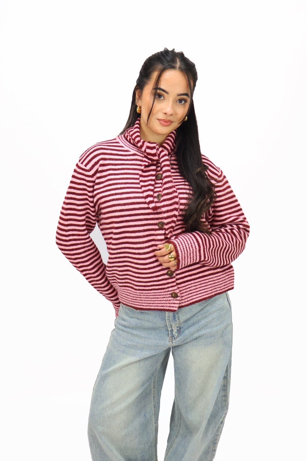 Yara cardigan - Pink/Bordeaux