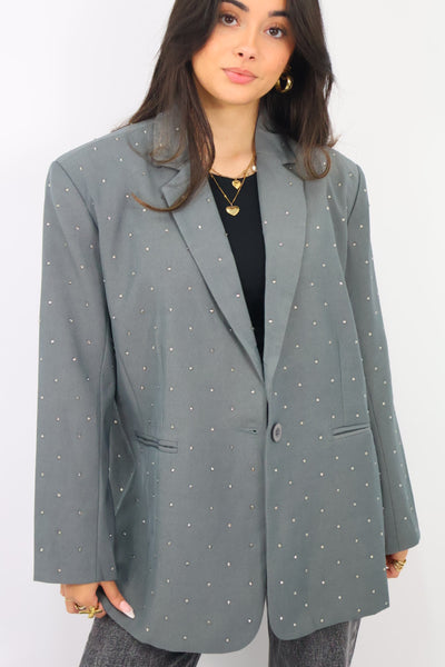 Ambika Rhinestones Blazer - Grey