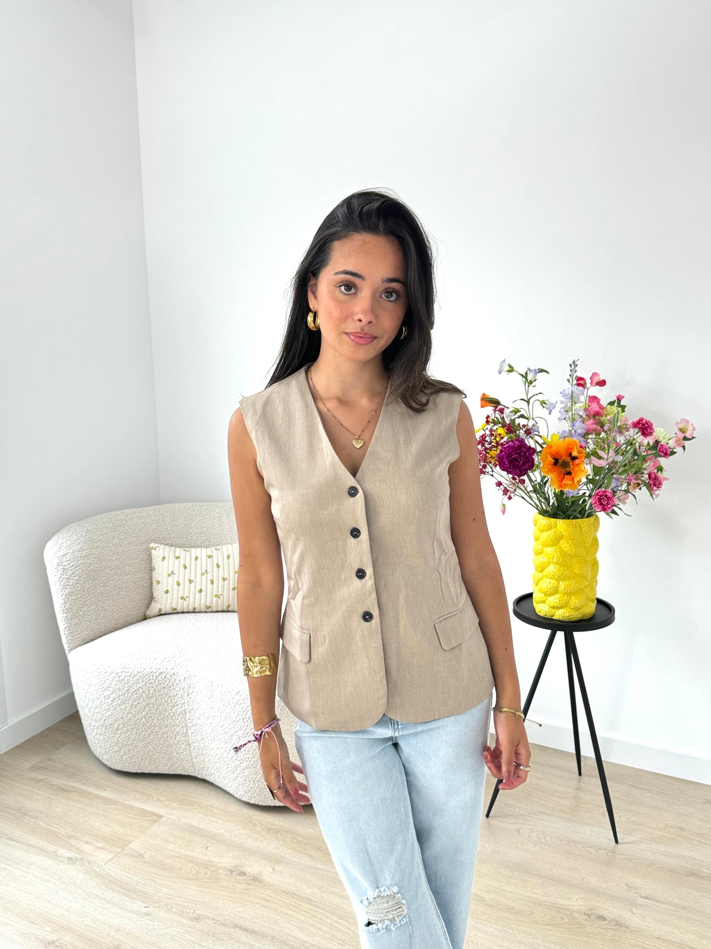 Olivia Gilet - Taupe