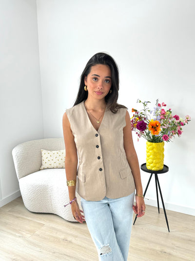 Olivia Gilet - Taupe