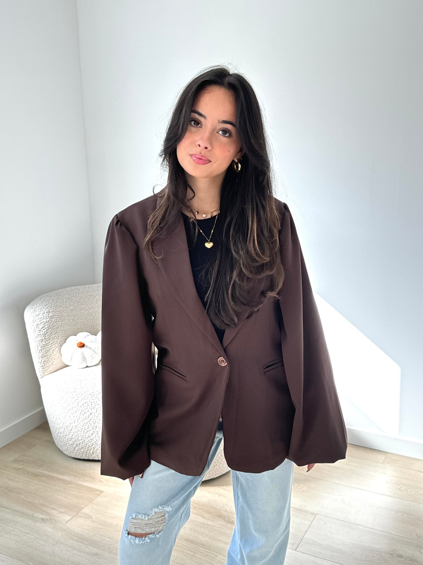 Puff Blazer Dani - Chocolate Brown