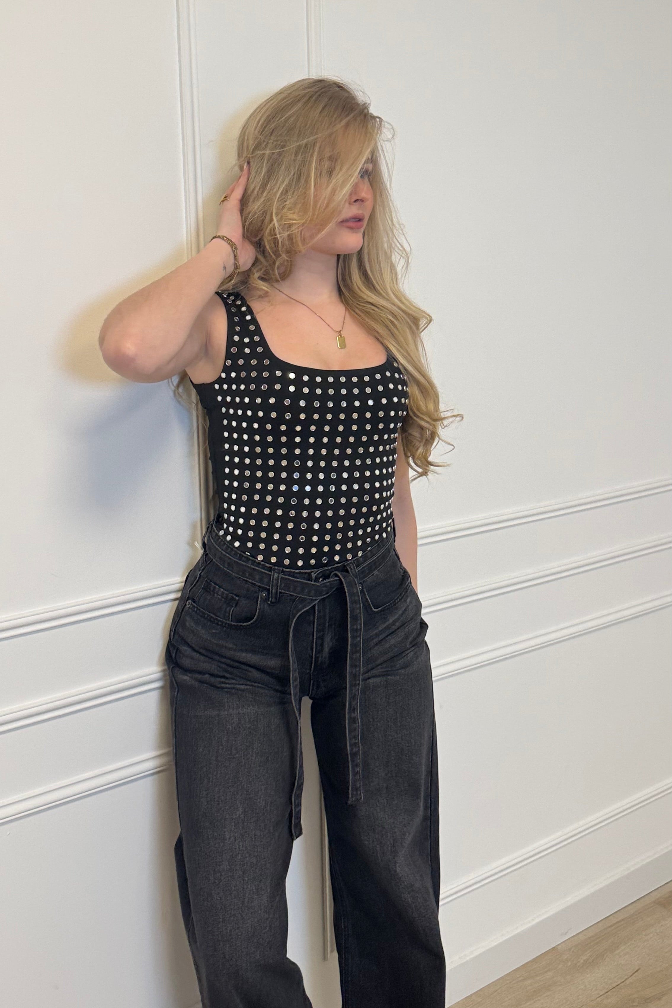 Stella wide leg jeans  - Dark Grey