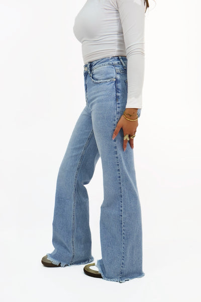 Bo Wide Leg Jeans - Blue | W3659