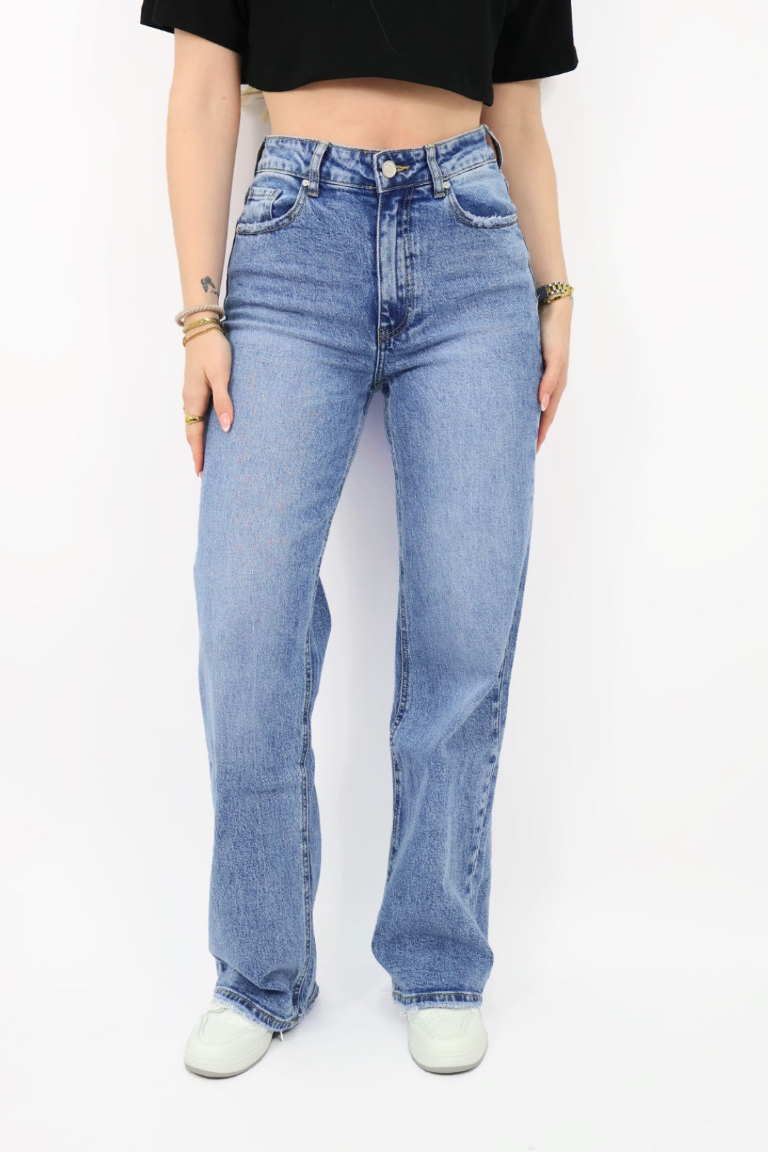 Laila Wide Leg Jeans - Blue | W3376-3