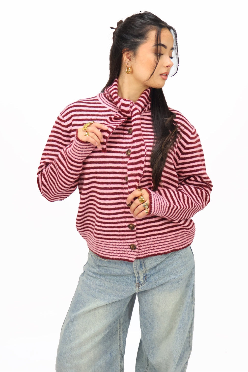 Yara cardigan - Pink/Bordeaux