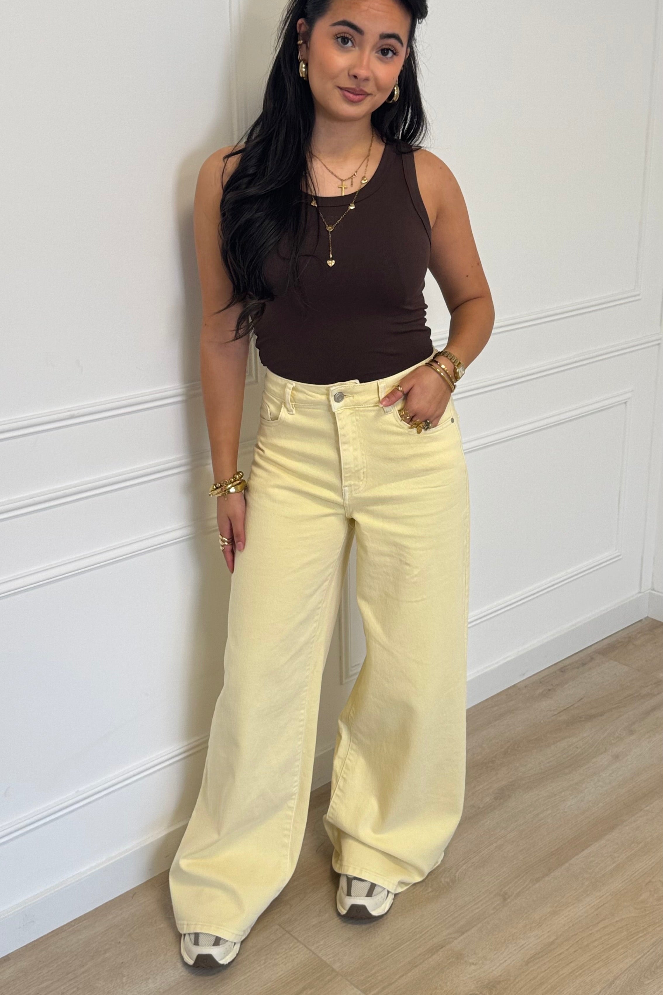 Pien wide leg jeans  - Yellow