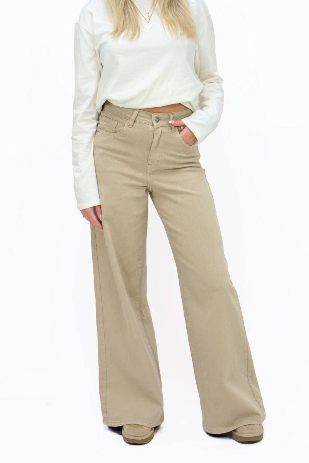 Mira wide leg Jeans | RD9031-8 - Beige