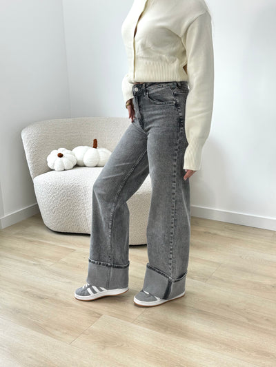 Folded Jeans - Grey W3629-3