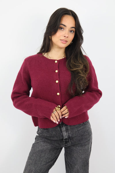 Chloe Cardigan - Bordeaux