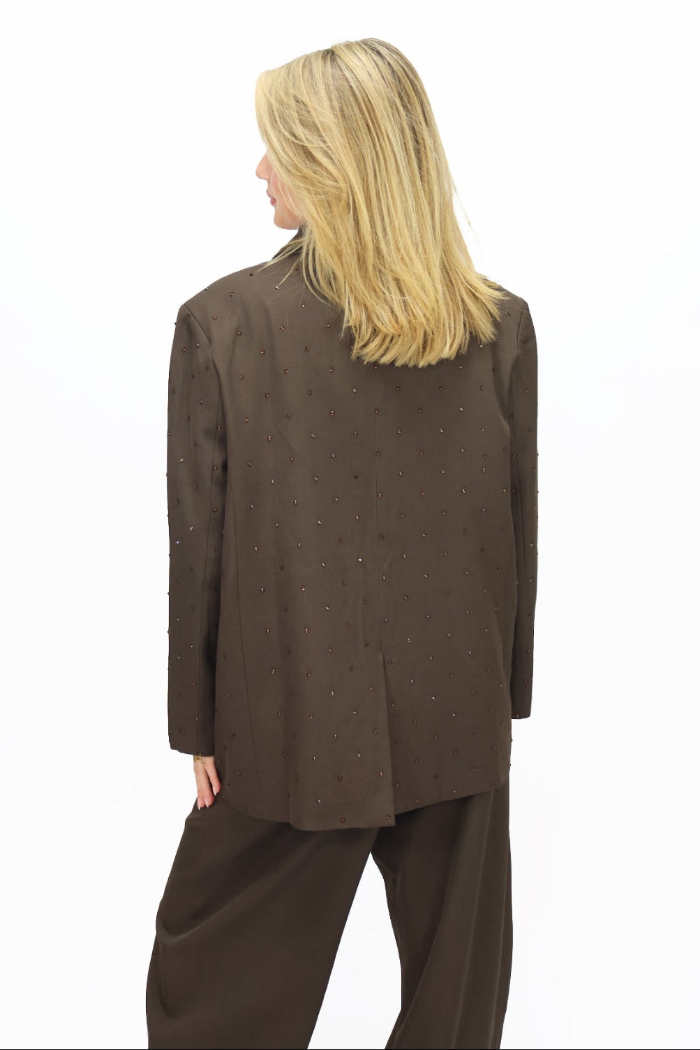 Ambika rhinestones blazer - Brown