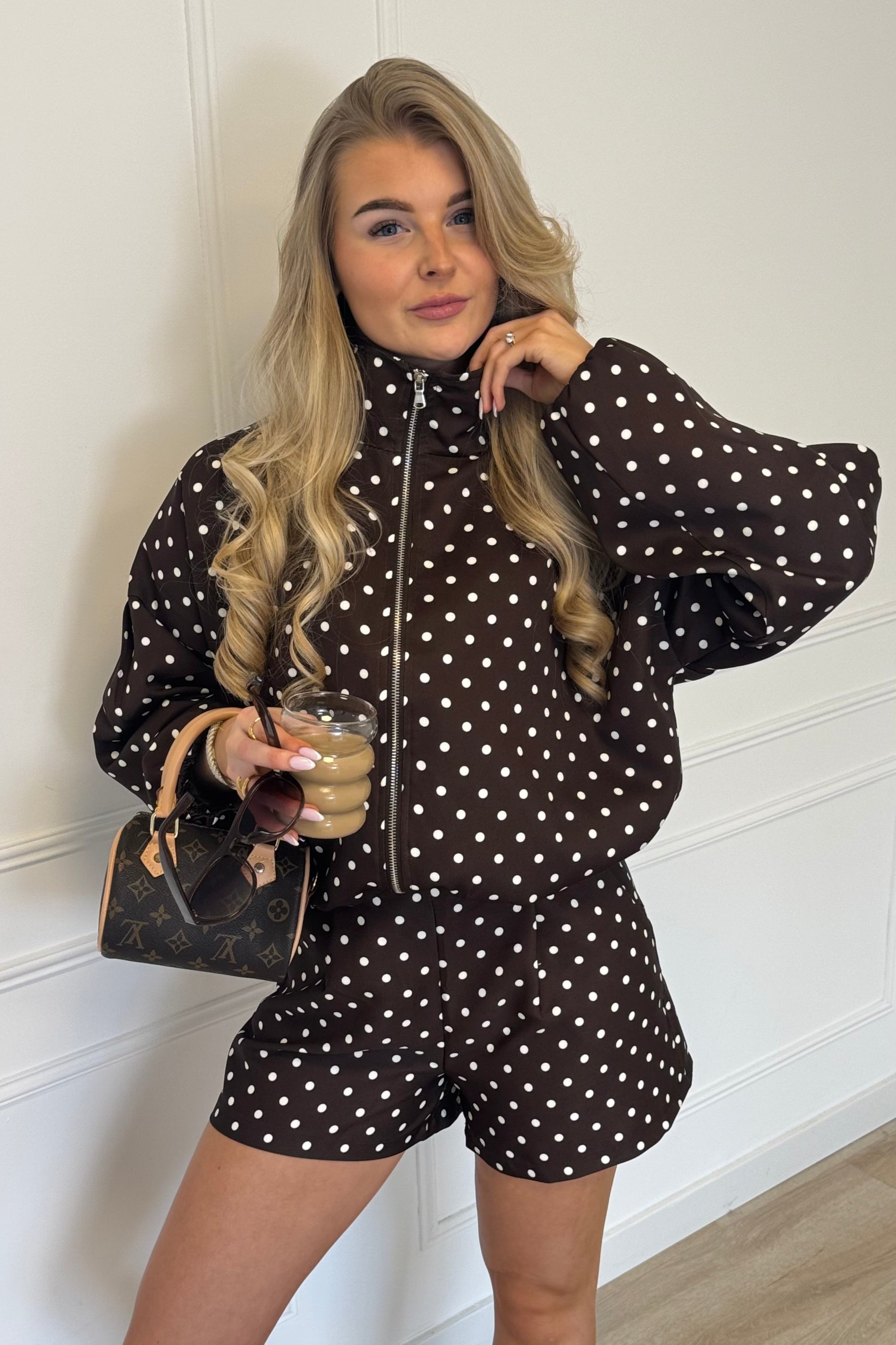 Polka Dot Jacket - Brown