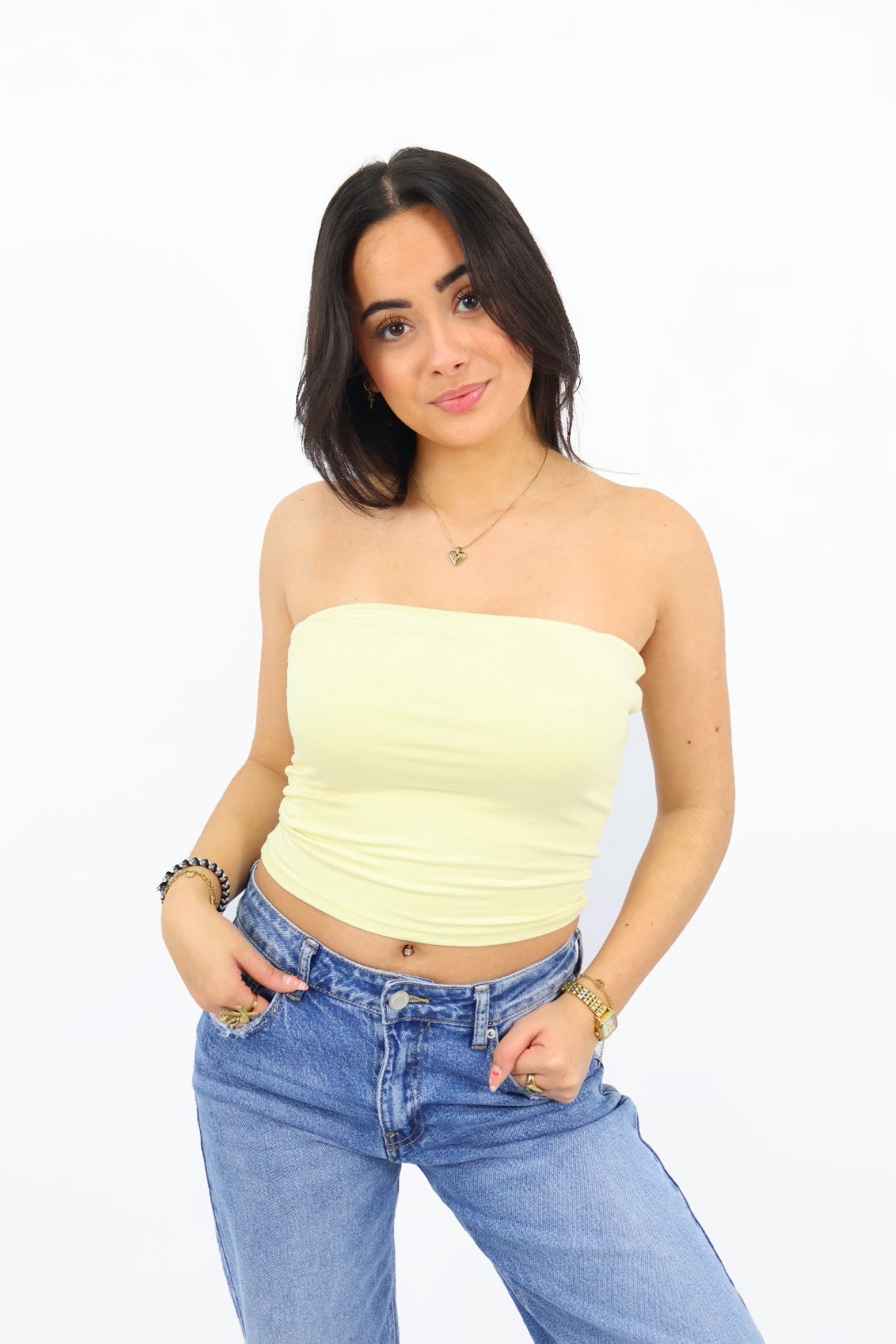 Leah Tube Top - Yellow