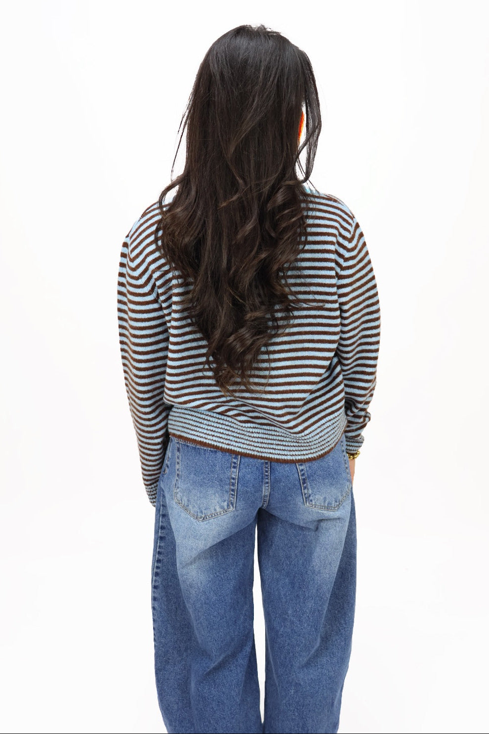 Yara cardigan - Blue/Brown