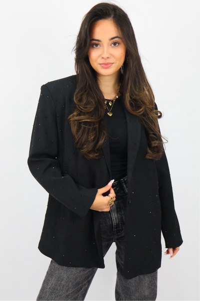 Ambika Rhinestones Blazer - Black